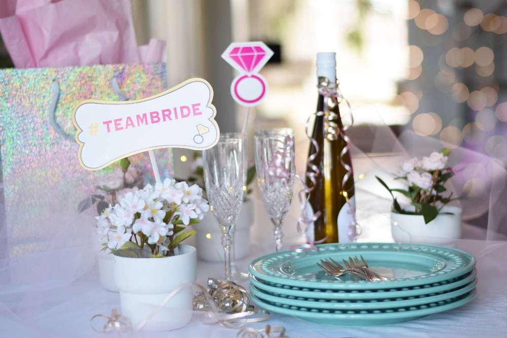 Table setup for a bach party