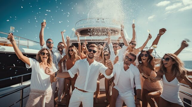 People partying on a yacht